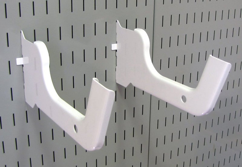 Wall Control Heavy Duty Hook Slotted Hook Pair - Slotted Metal Pegboard Heavy-Duty Hooks Pegboard and Slotted Tool Board â€“ White - Image 1